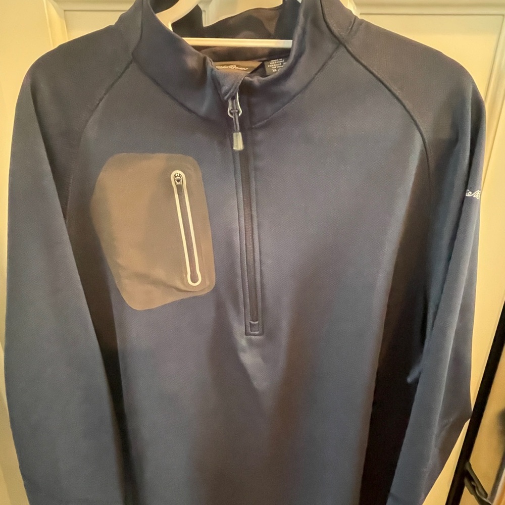 Eddie Bauer Navy Quarter-Zip Pullover